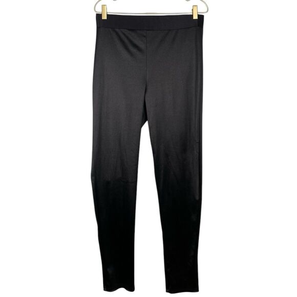 Haute Monde Womens Pants XL Black Shiny Skinny Leg Grunge 369 - Picture 1 of 5